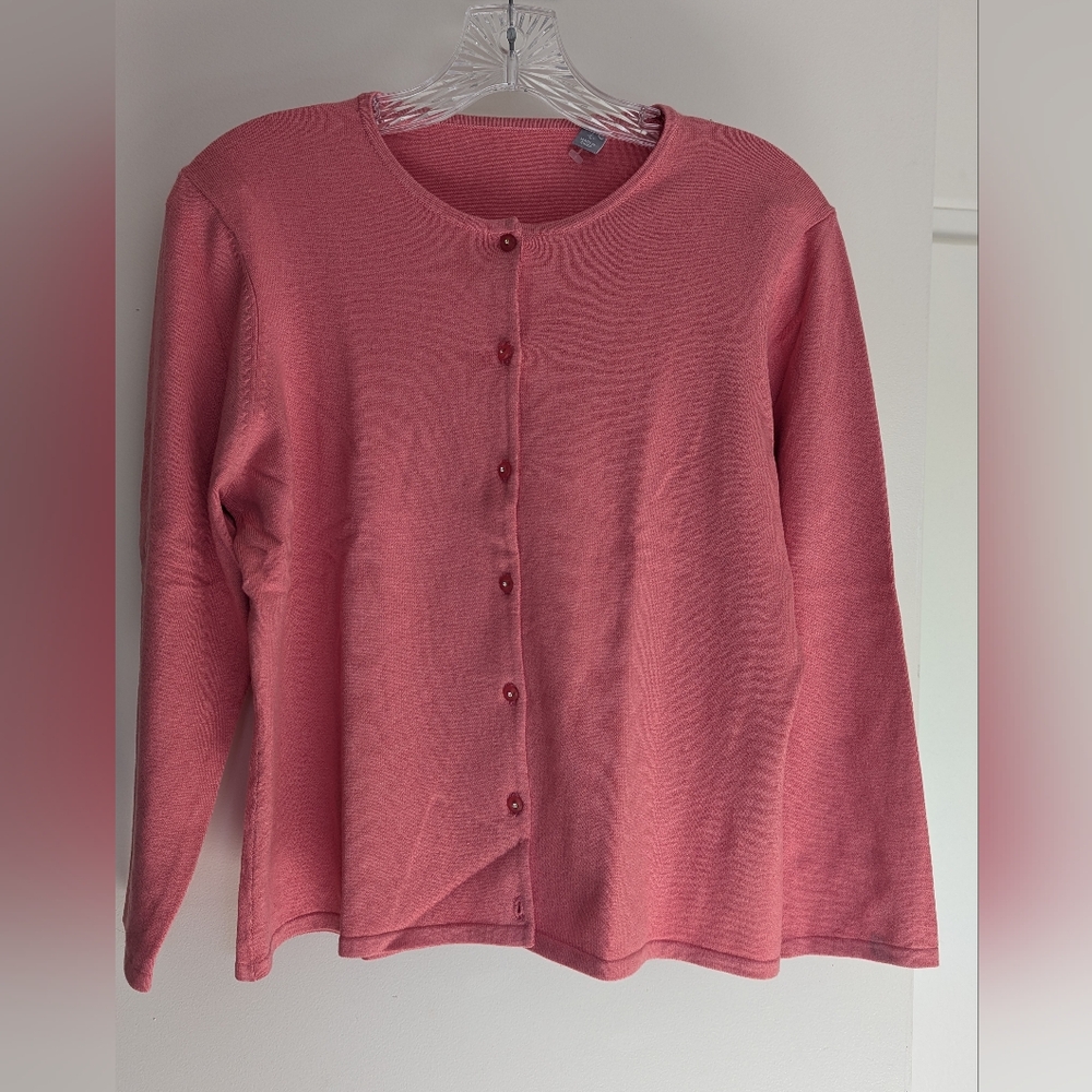 Large Pink Cardigan Long Sleeve Silk/Cotton/Cashmere